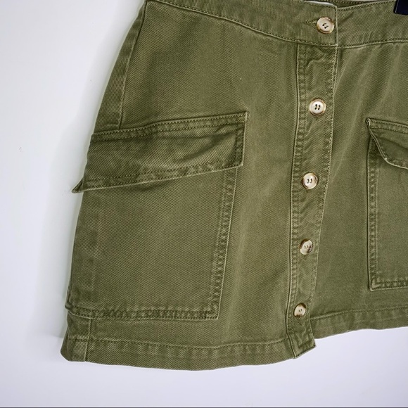 BDG UO SIZE SMALL GREEN DENIM MINI SKIRT WITH POCKETS - Picture 7 of 8